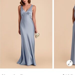 Birdy Grey Veronica Dress in Matte Satin Dusty Blue